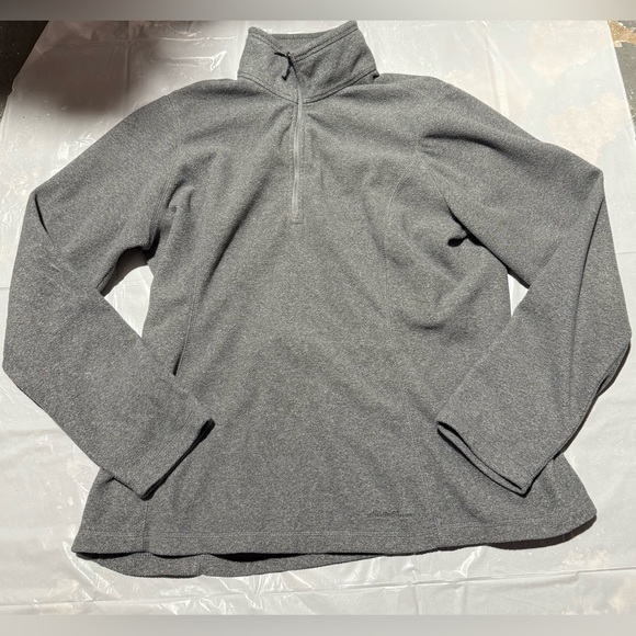 Eddie Bauer Women’s Petite Small 1/4 Zip Gray Fleece Pull Over - Picture 1 of 4